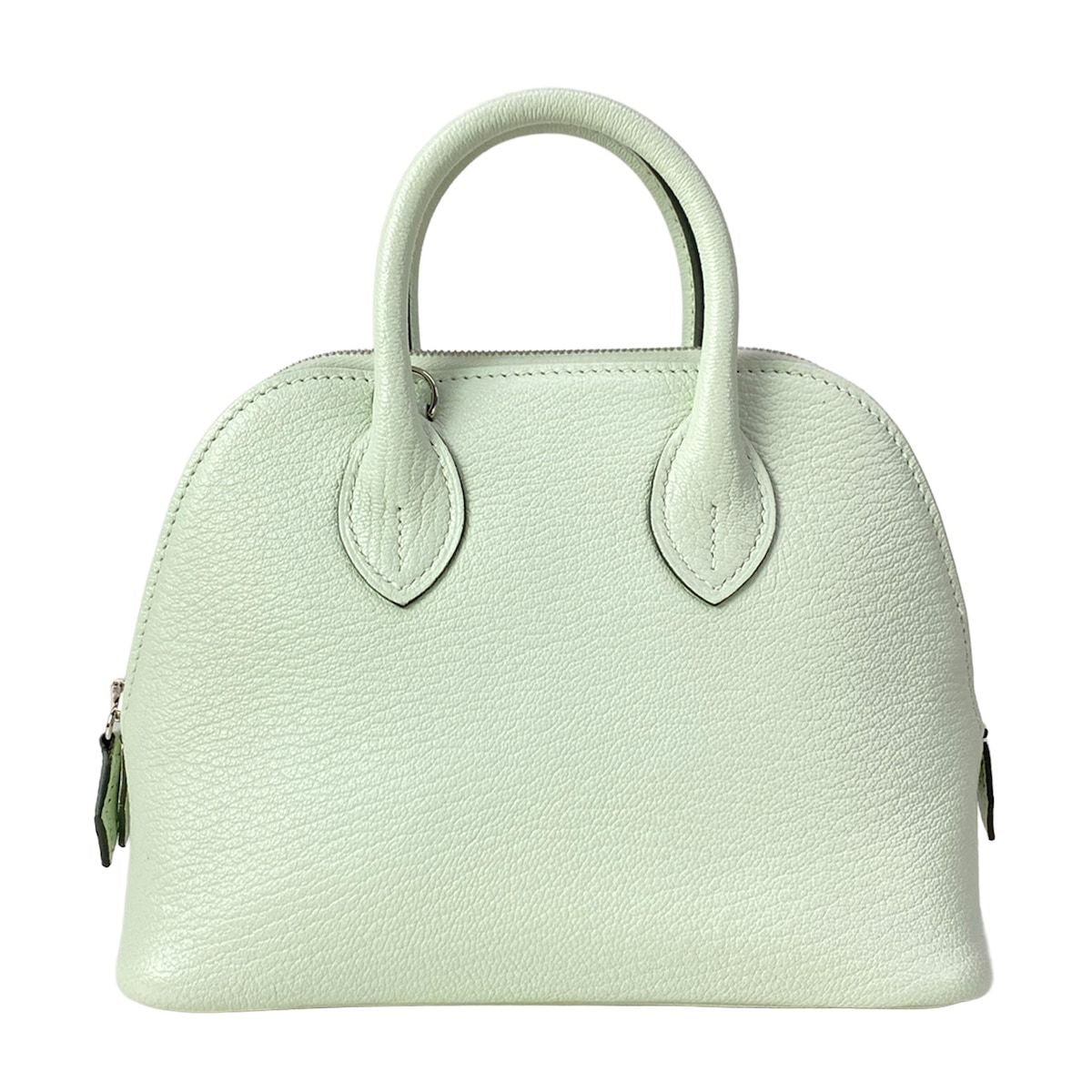 Hermes Handbag Mini Bolide Vert Fizz Silver