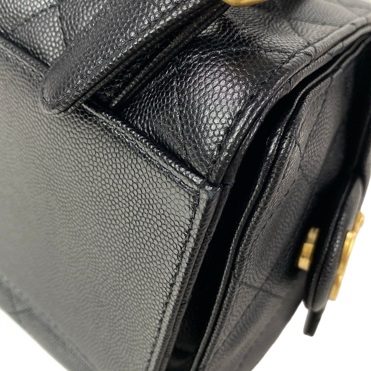 Chanel Backpack 25 Quilted Black Gold Chain — view 9