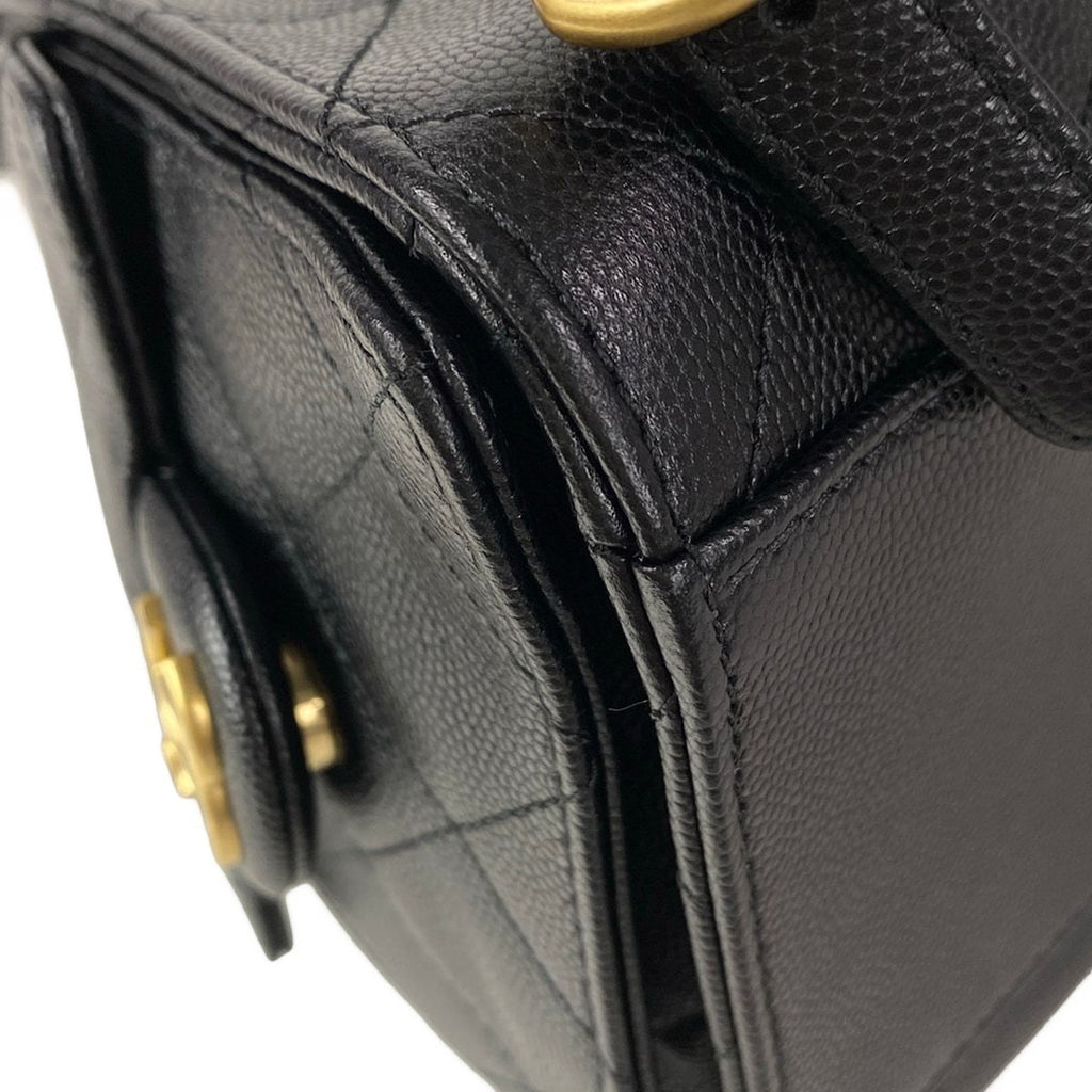 Chanel Backpack 25 Quilted Black Gold Chain — view 8