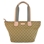 Gucci Sherry Line Beige Pink Gold GG Canvas Tote Shoulder