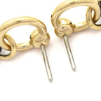 Hermes Earrings Amulet Equestre Gold Dark Brown Horseshoe Motif — view 4