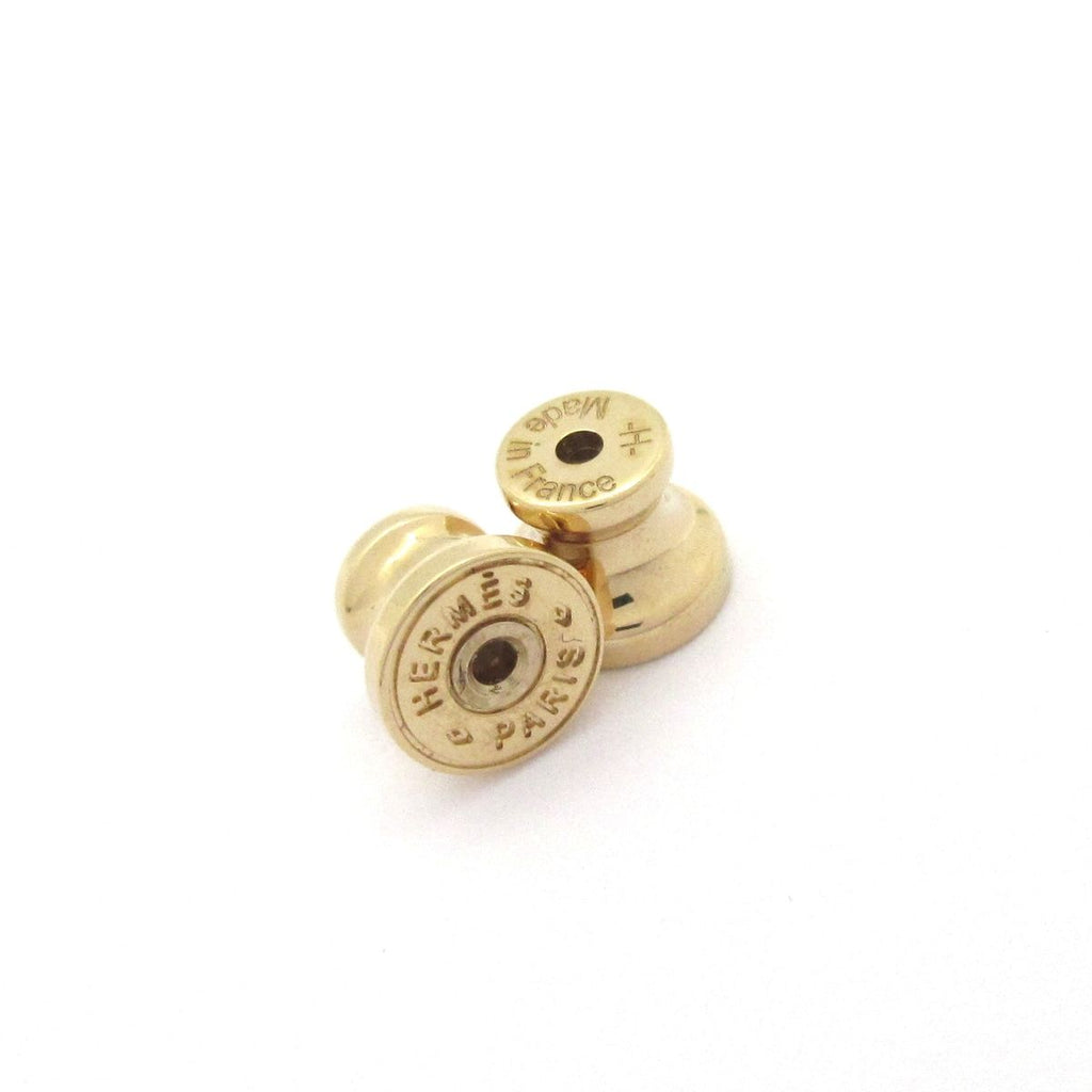 Hermes Earrings Amulet Equestre Gold Dark Brown Horseshoe Motif — view 6