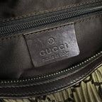 Gucci Shoulder Bag GG Pattern Gray Joux Dark Brown Pleated Leather — view 9