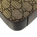 Gucci Shoulder Bag GG Pattern Gray Joux Dark Brown Pleated Leather — view 6