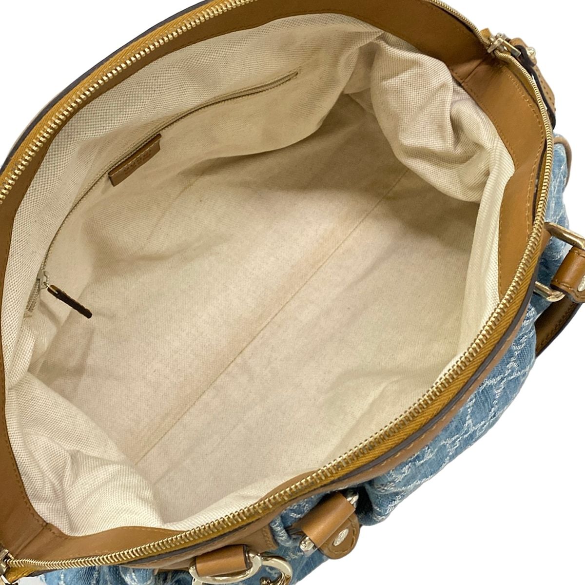 Gucci Handbag GG Pattern Sookie Light Blue Brown Leather — view 7