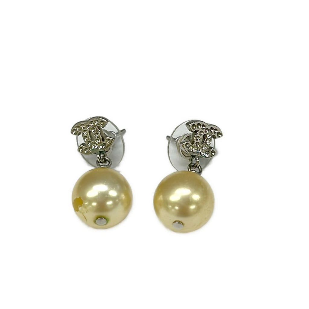 Chanel Earrings Ivory Silver
