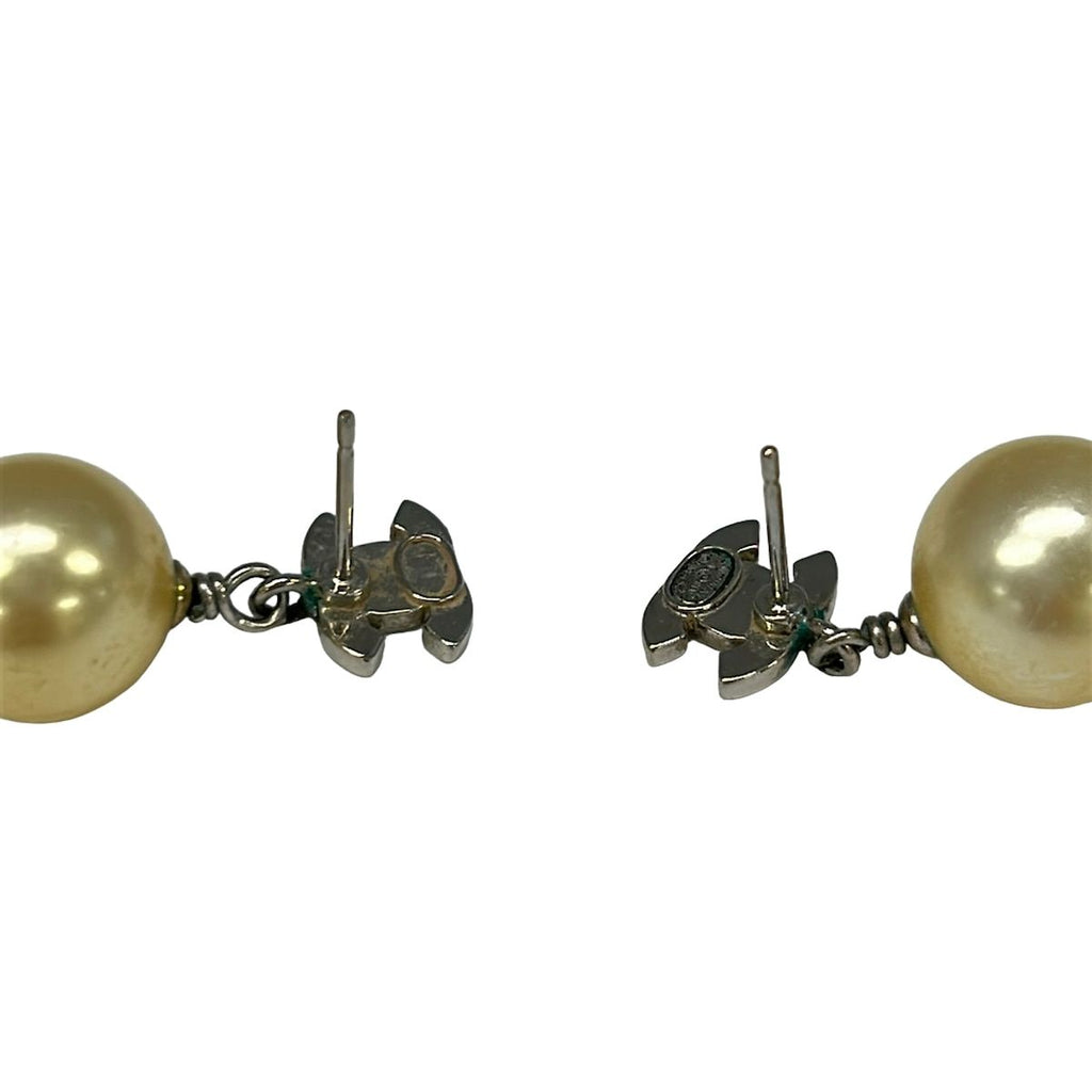 Chanel Earrings Ivory Silver — view 3