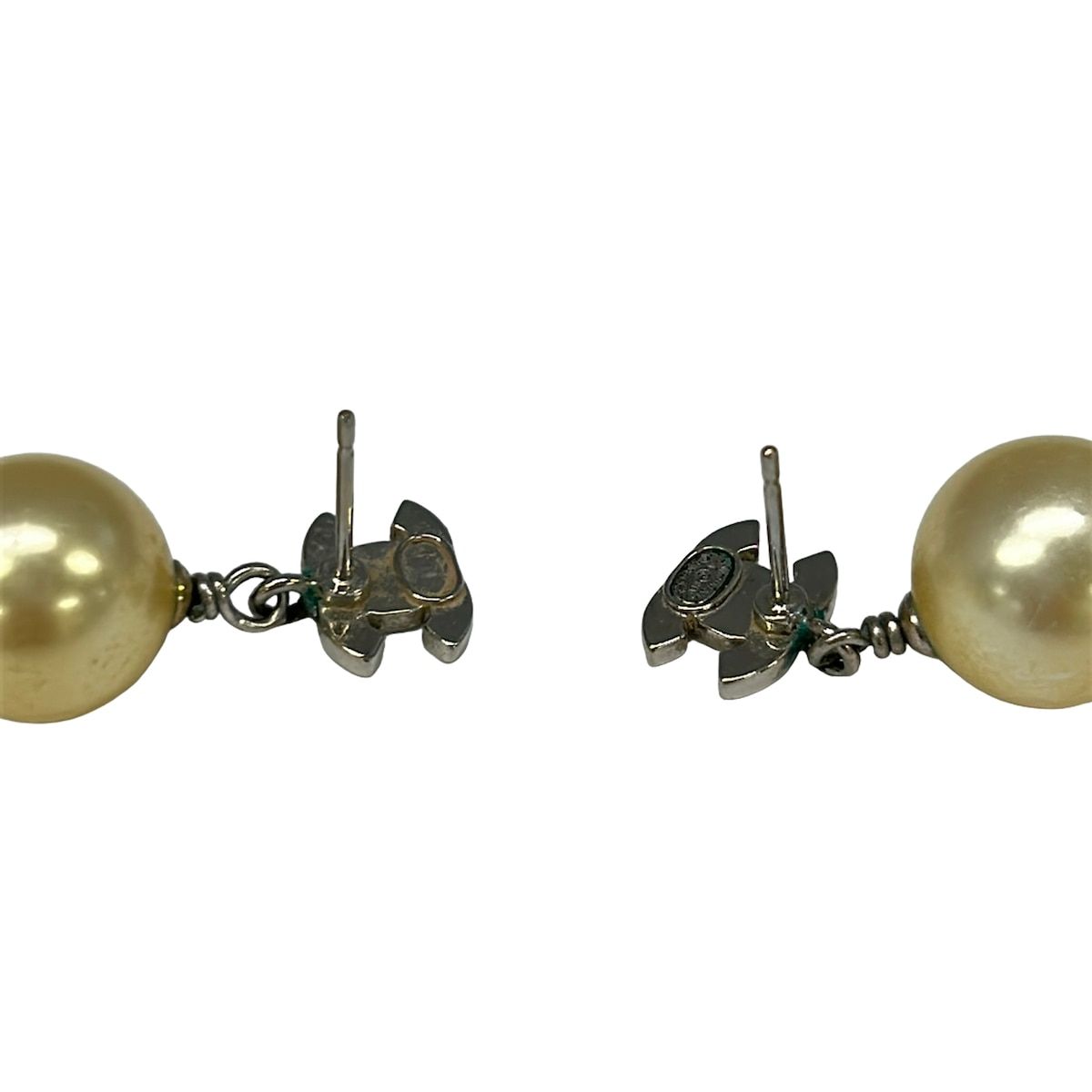 Chanel Earrings Ivory Silver — view 3