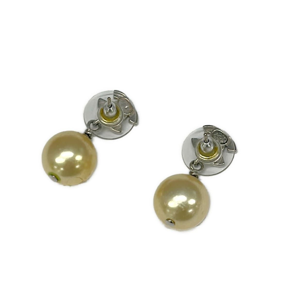 Chanel Earrings Ivory Silver — view 2