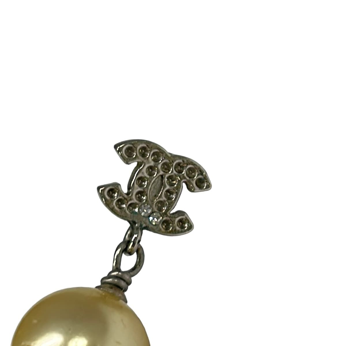 Chanel Earrings Ivory Silver — view 6