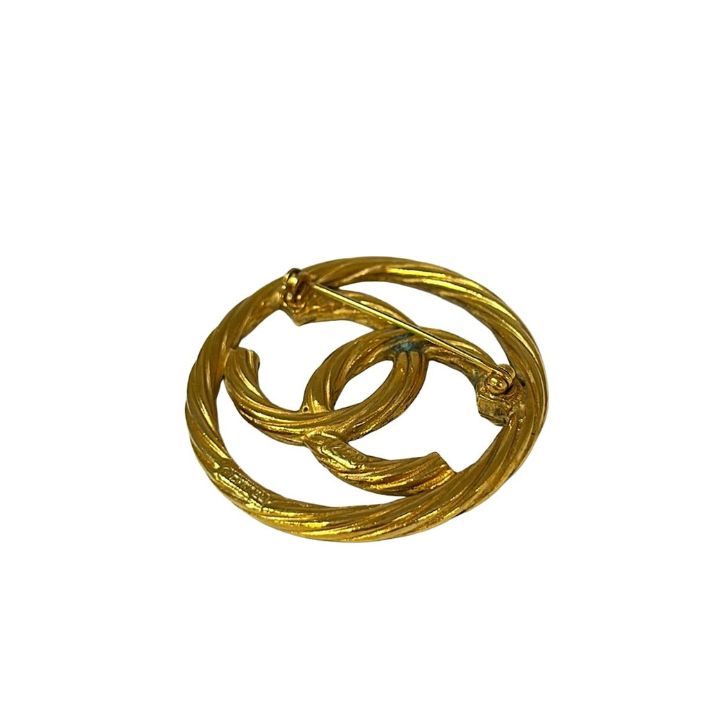Chanel Brooch Gold CC Logo — view 2