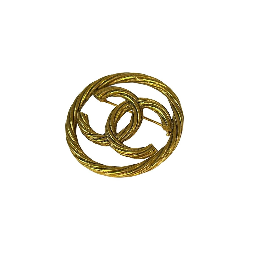 Chanel Brooch Gold CC Logo