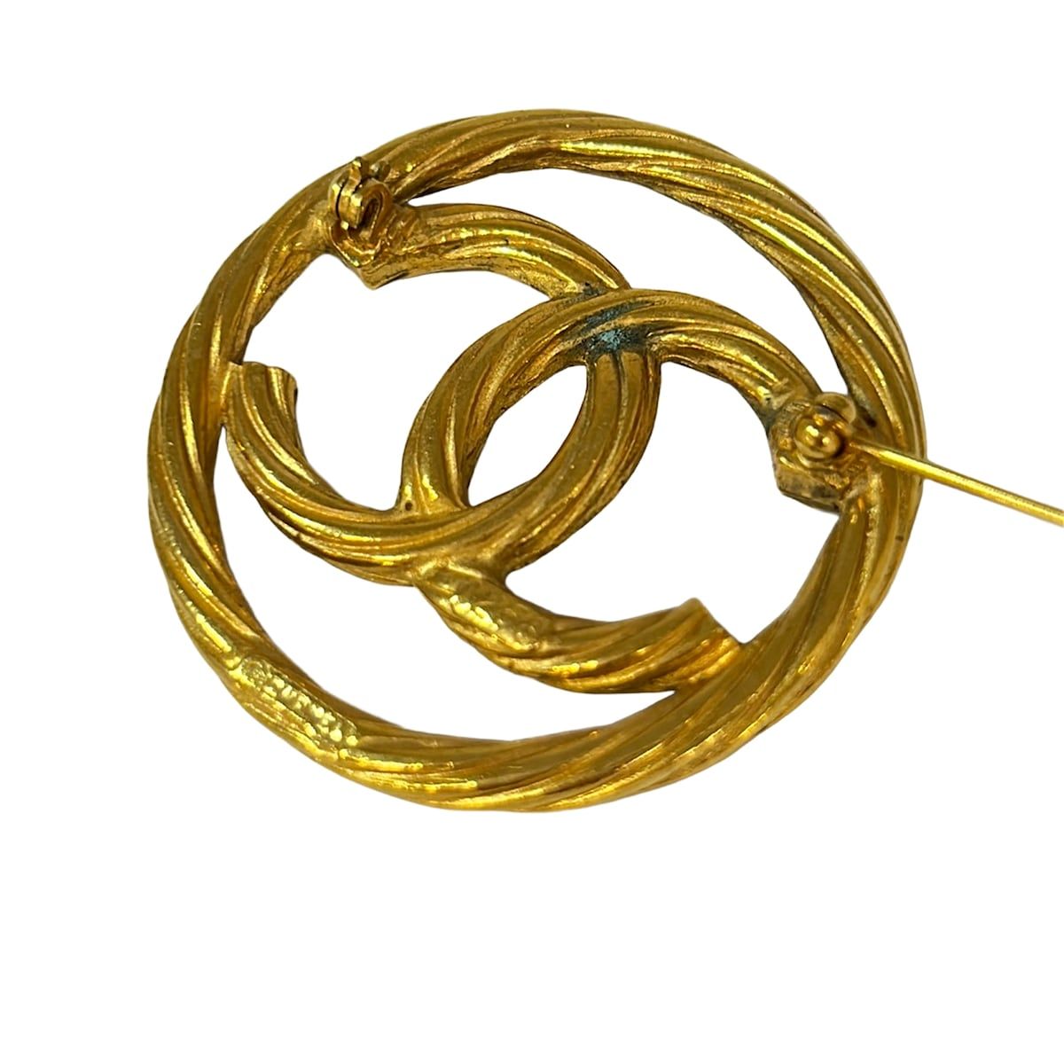 Chanel Brooch Gold CC Logo — view 4