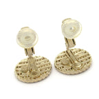 Chanel Earrings Gold White CC Logo — view 4