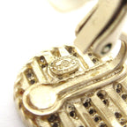 Chanel Earrings Gold White CC Logo — view 5