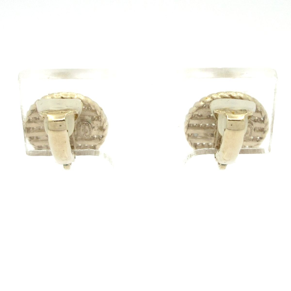 Chanel Earrings Gold White CC Logo — view 3
