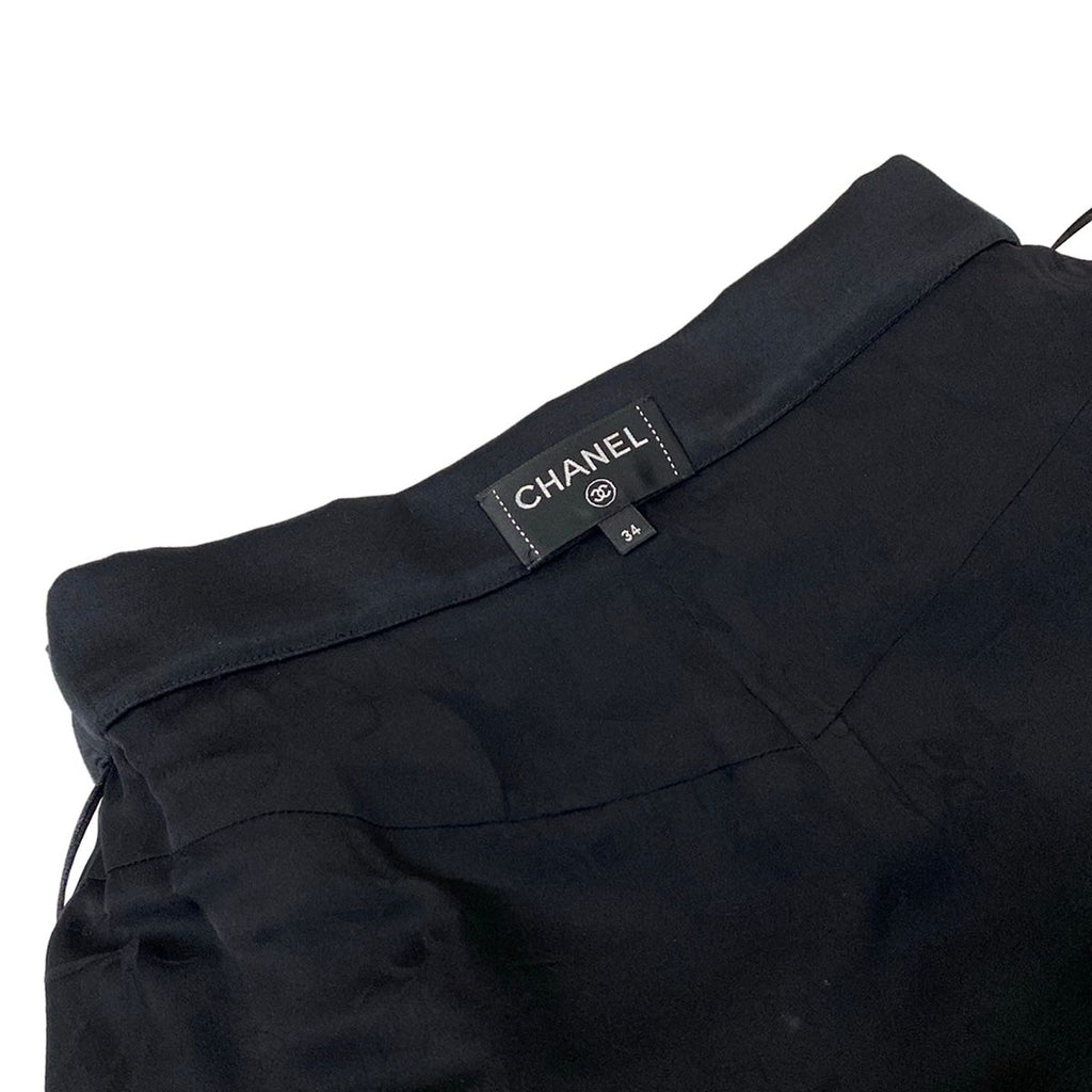 Chanel Long Skirt Black Cotton — view 8