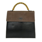 Loewe Handbag Velazquez Black Brown Top Handle Leather