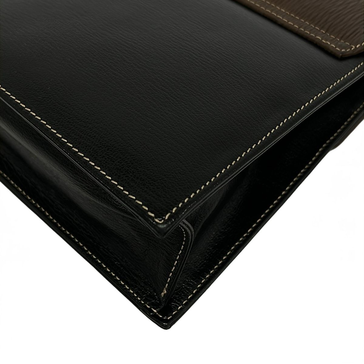 Loewe Handbag Velazquez Black Brown Top Handle Leather — view 6