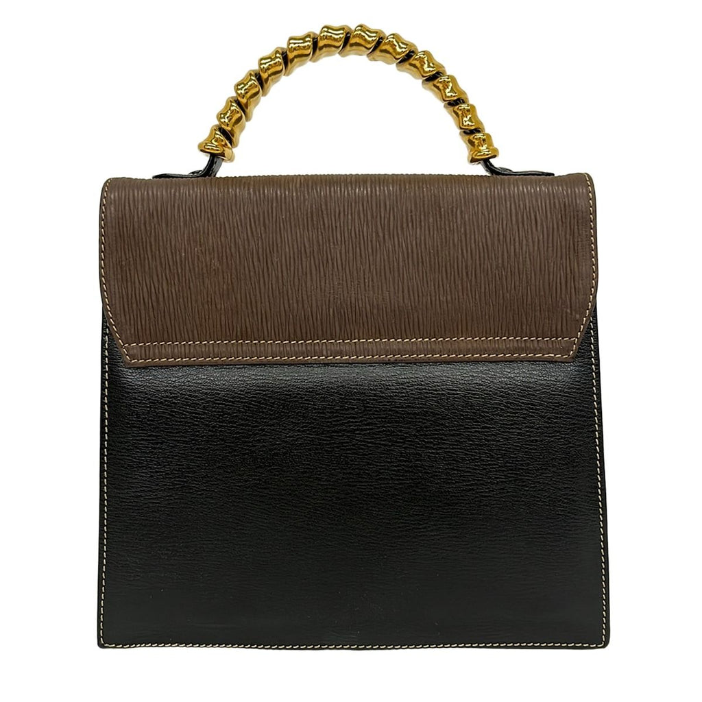Loewe Handbag Velazquez Black Brown Top Handle Leather — view 3