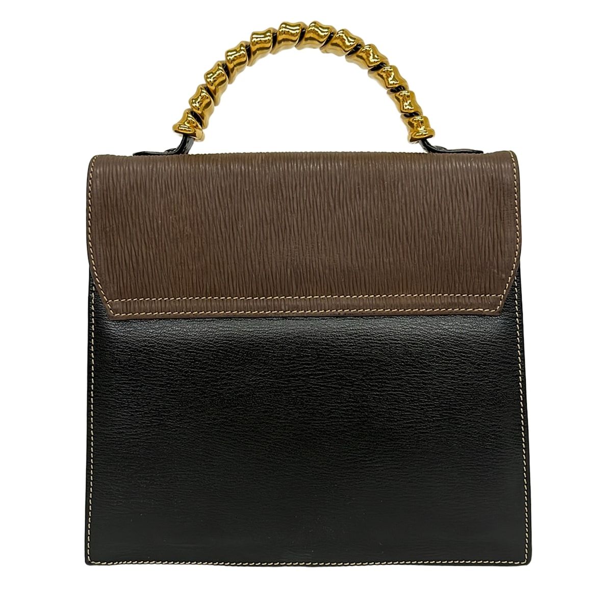 Loewe Handbag Velazquez Black Brown Top Handle Leather — view 3