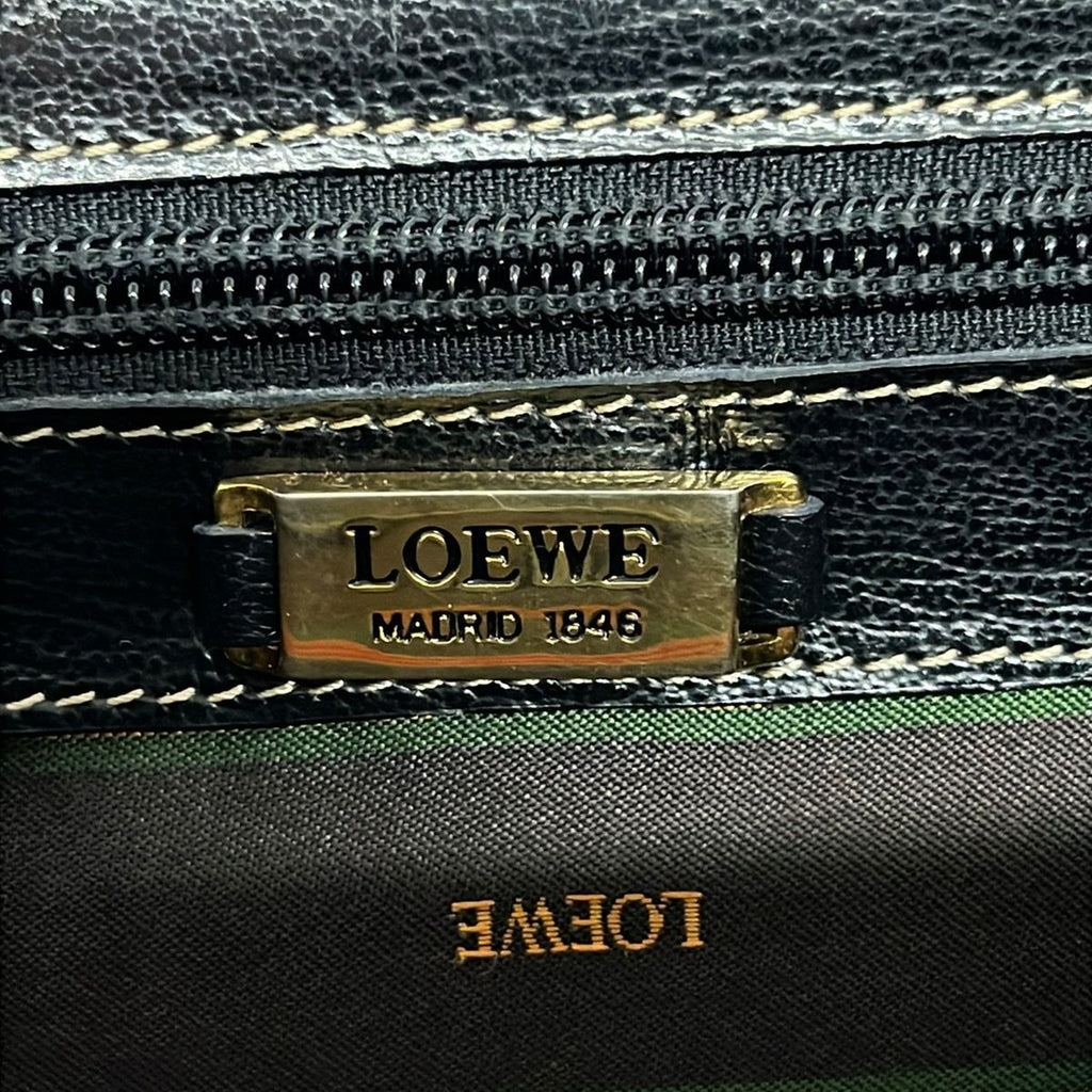 Loewe Handbag Velazquez Black Brown Top Handle Leather — view 9