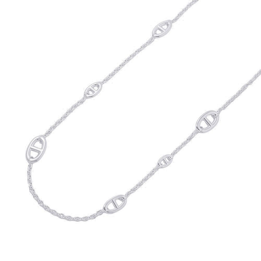 Hermes Necklace Chaine D'ancre Farandole Silver 80