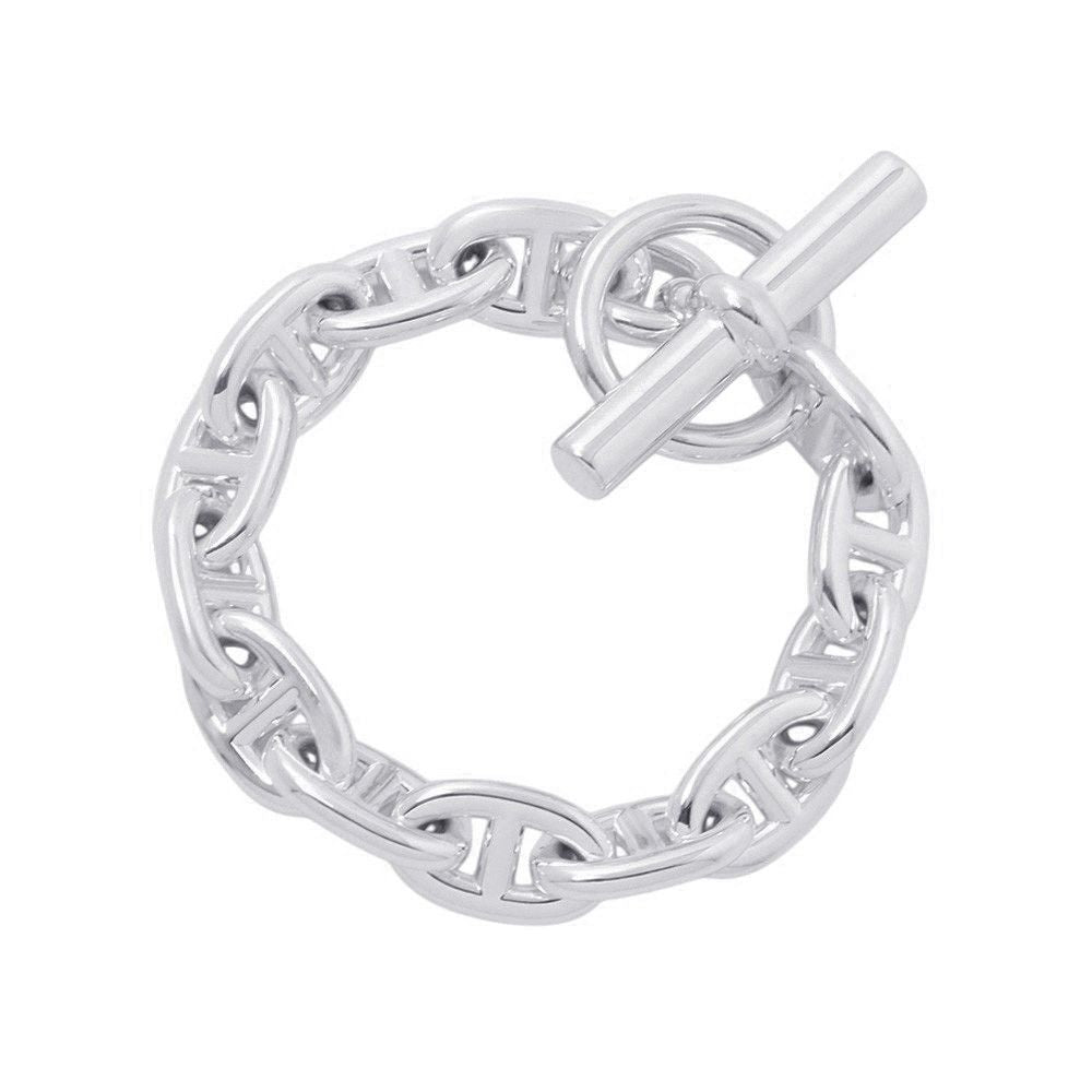 Hermes Bracelet Chaine D'ancre Frame Silver
