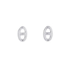 Hermes Earrings Farandole Chaine D'ancre Motif TPM Silver Stud