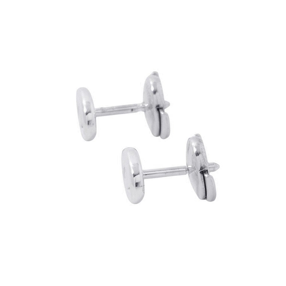 Hermes Earrings Farandole Chaine D'ancre Motif TPM Silver Stud — view 2