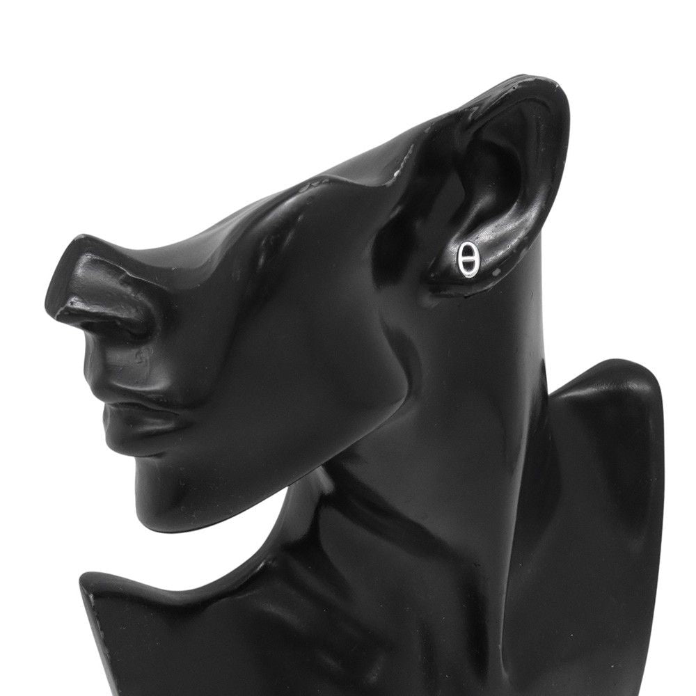 Hermes Earrings Farandole Chaine D'ancre Motif TPM Silver Stud — view 4