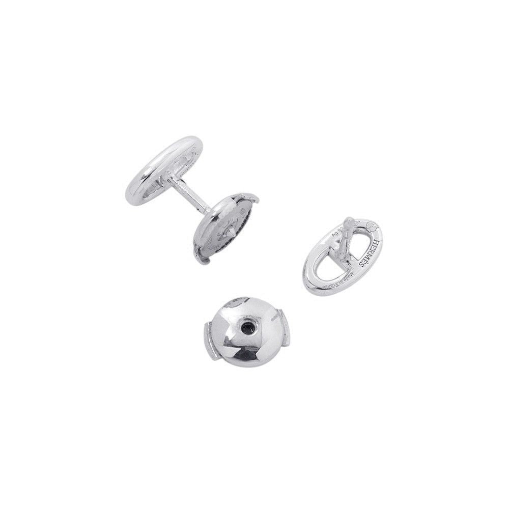 Hermes Earrings Farandole Chaine D'ancre Motif TPM Silver Stud — view 3