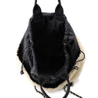Chanel Tote Quilted CC Logo Fleece Drawstring Shearling Nylon 2-Way — view 6