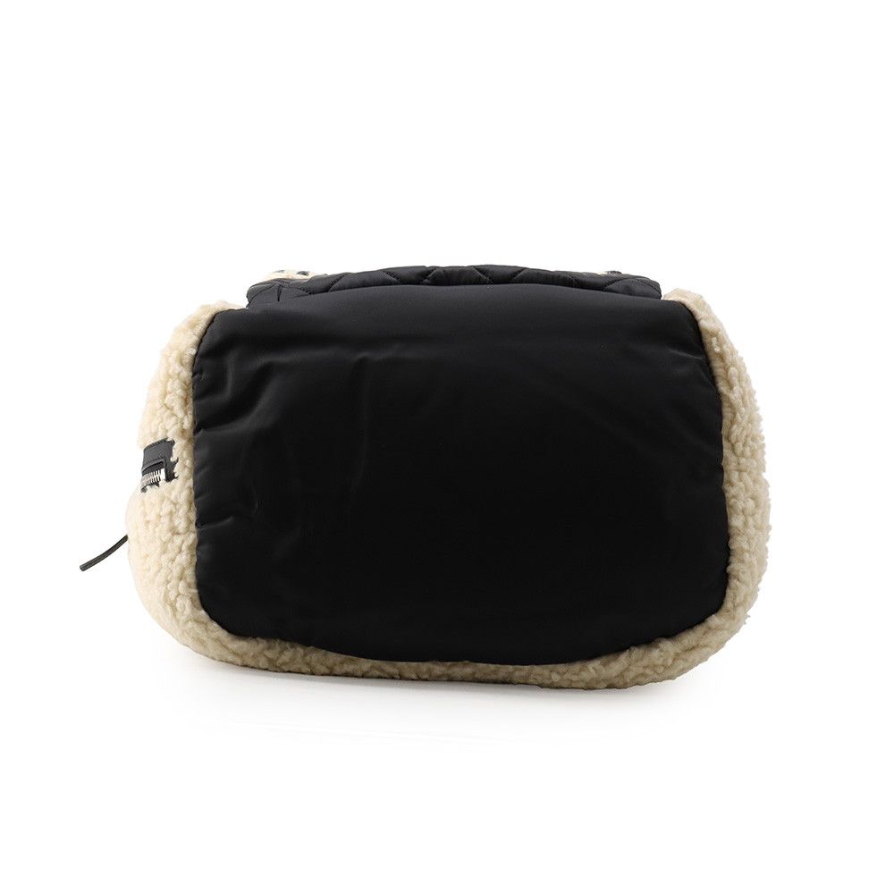Chanel Tote Quilted CC Logo Fleece Drawstring Shearling Nylon 2-Way — view 3