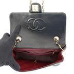 Chanel Chain Shoulder Bag Quilted 20 CC Logo Mini Lambskin Single Black — view 5