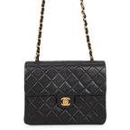 Chanel Chain Shoulder Bag Quilted 20 CC Logo Mini Lambskin Single Black