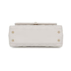 Chanel Quilted CC Logo Coco Handle Caviar Leather 2-Way Shoulder Bag White — view 3