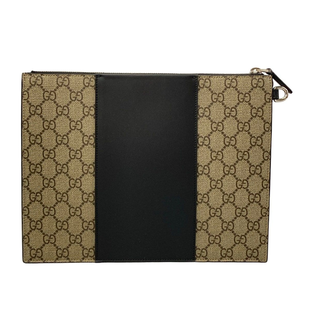 Gucci Clutch GG Plus Supreme Eden Strap Gray Beige Black Multi Leather — view 3