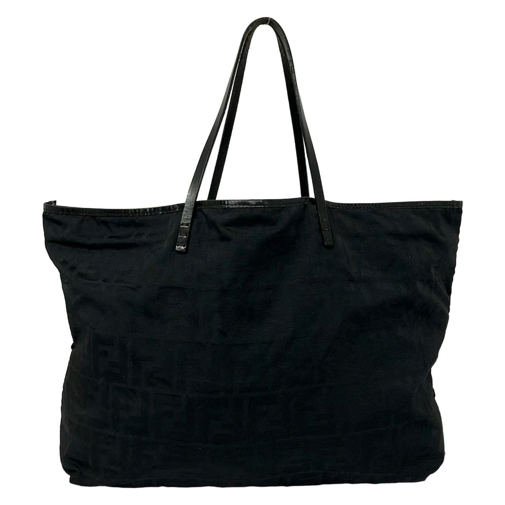 Fendi Tote Roll Zukka Black Leather