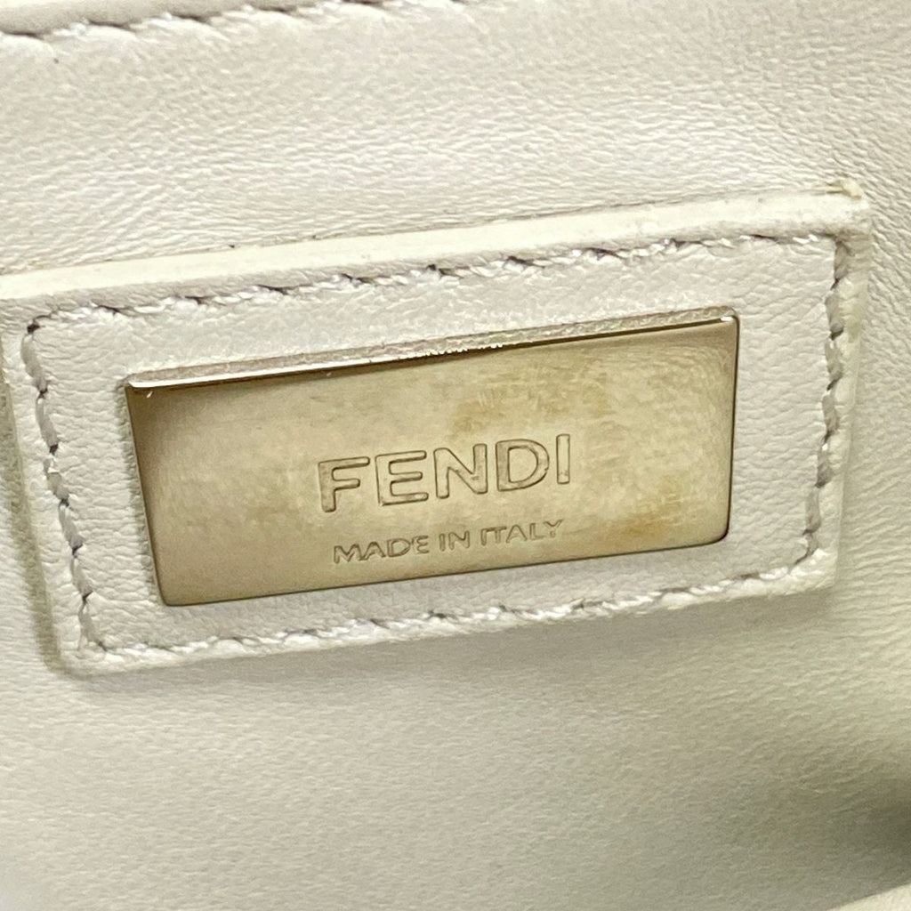 Fendi Handbag Peekaboo Iconic Small White Leather — view 9