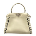 Fendi Handbag Peekaboo Iconic Small White Leather
