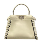Fendi Handbag Peekaboo Iconic Small White Leather