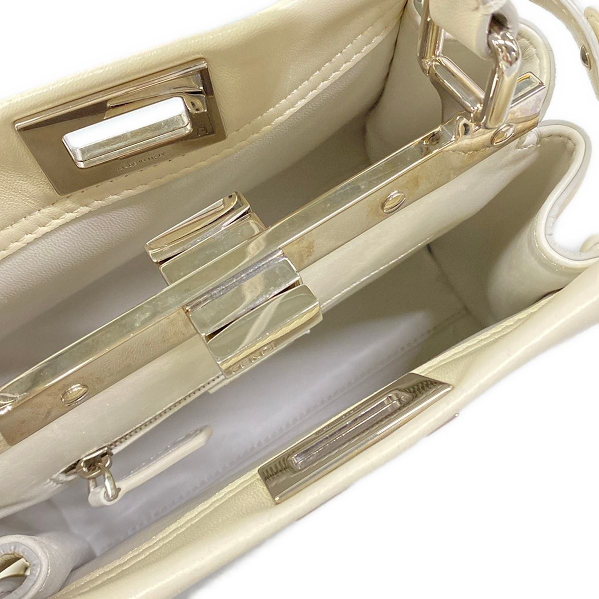 Fendi Handbag Peekaboo Iconic Small White Leather — view 7