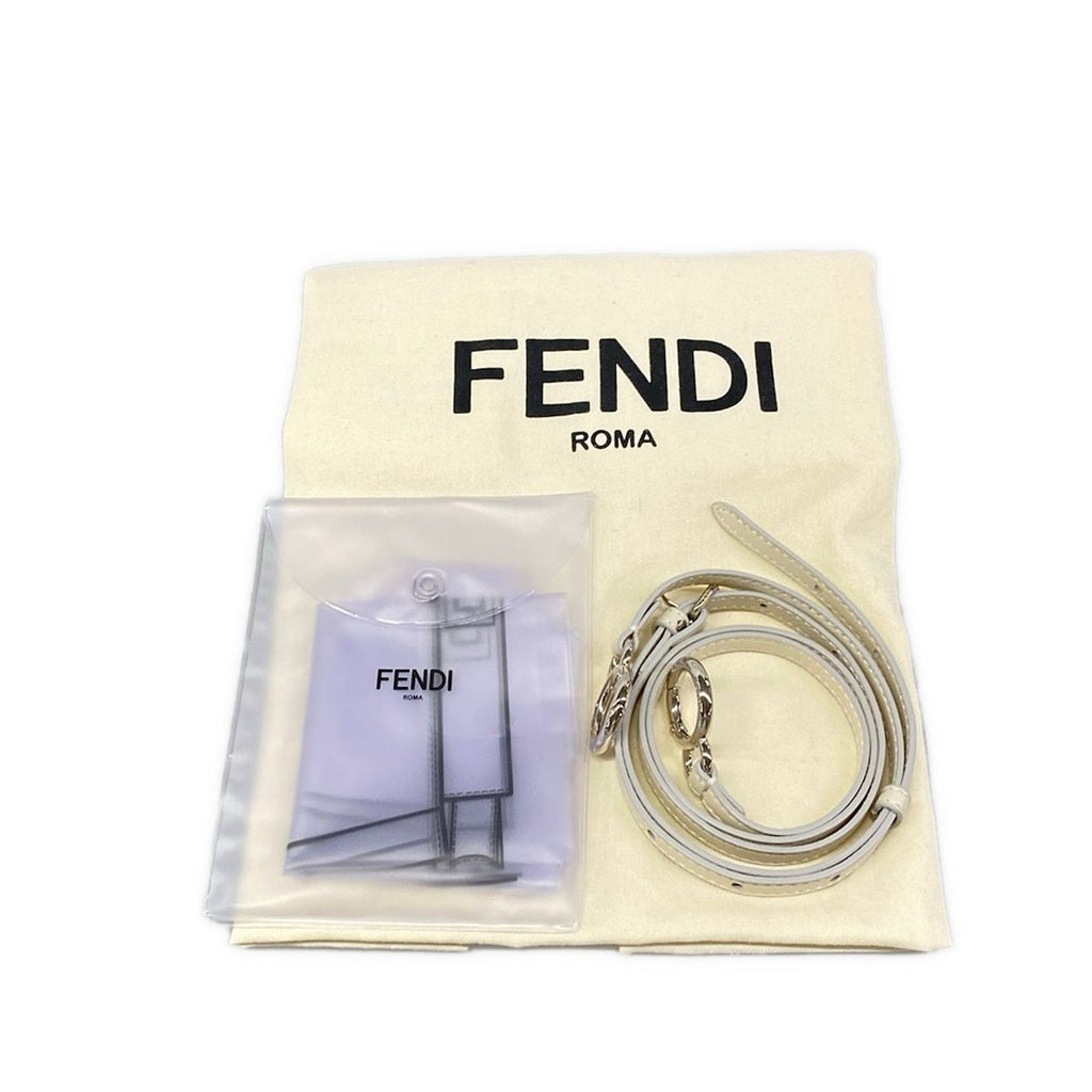 Fendi Handbag Peekaboo Iconic Small White Leather — view 8