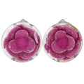 Chanel Camellia Plastic Pink Earrings