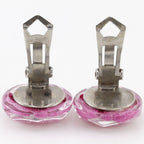 Chanel Camellia Plastic Pink Earrings — view 5