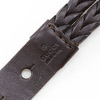 Gucci Mesh Leather Brown Belt — view 9
