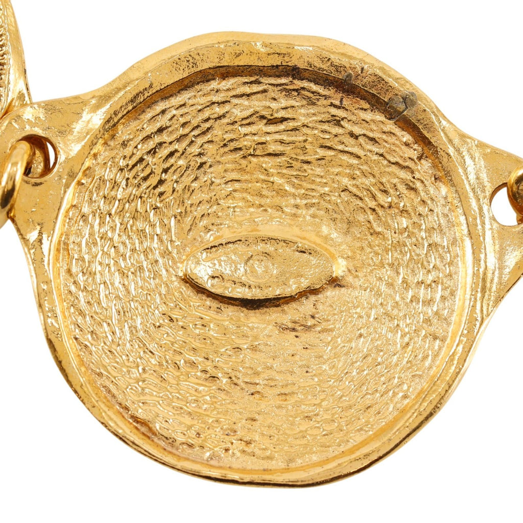 Chanel Cambon Logo Coin Motif Vintage Gold Plated Necklace — view 8