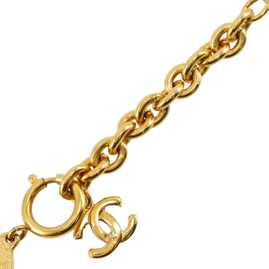 Chanel Cambon Logo Coin Motif Vintage Gold Plated Necklace — view 4