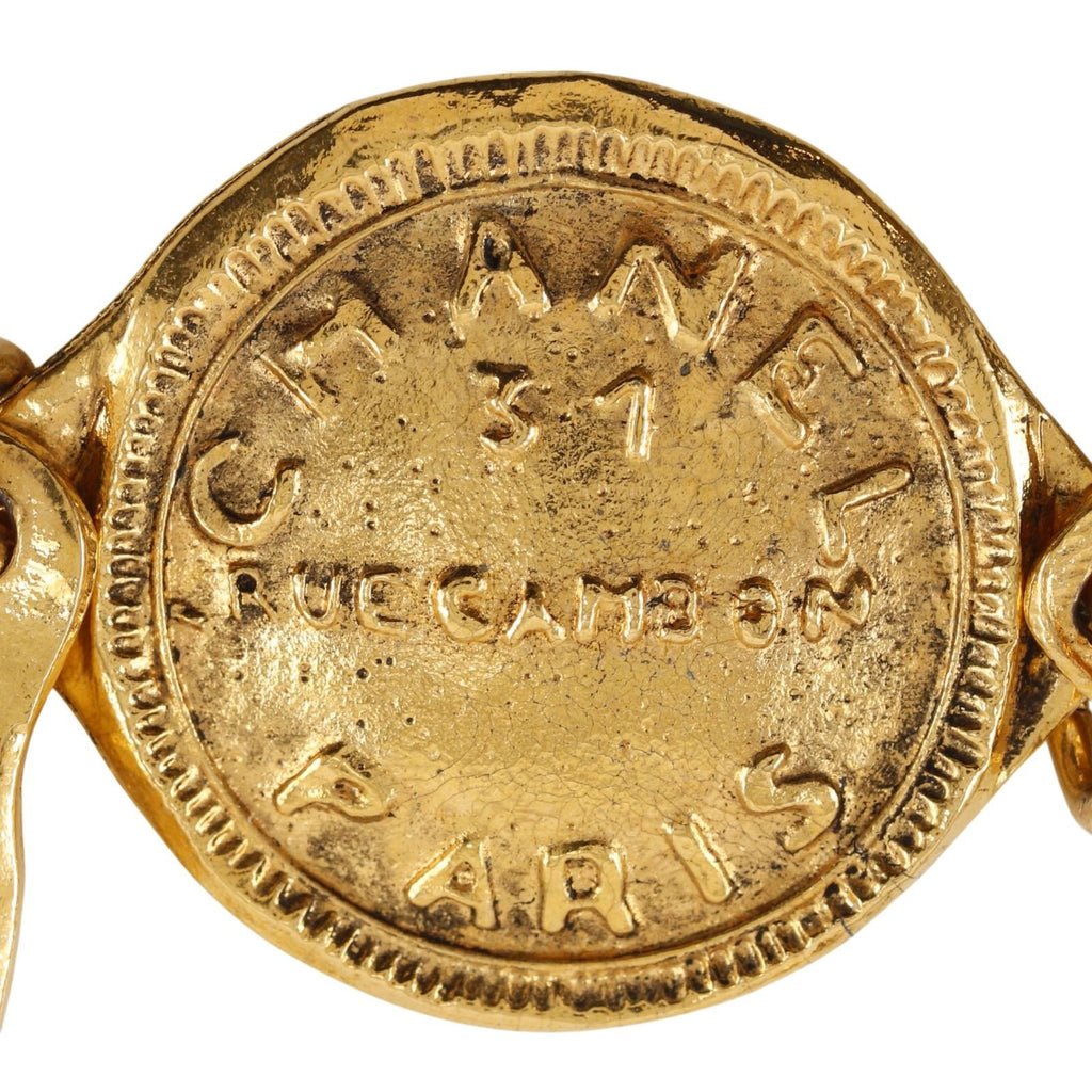 Chanel Cambon Logo Coin Motif Vintage Gold Plated Necklace — view 7